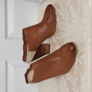 Anthropologie Miss Albright leather heel clog mule suede tapered toe